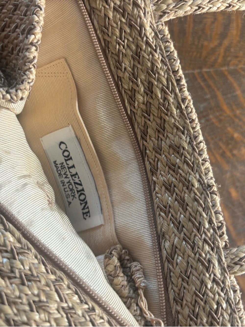 Woven Raffia Mini Tote in Natural - Picture 5 of 7